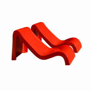 Espreguiçadeira de fibra de vidro para área externa.